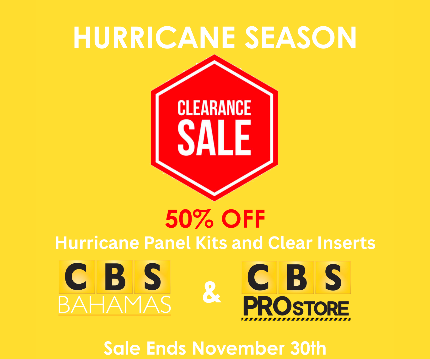 50% Off Hurricane Season Clearance Sale | CBS Bahamas Blog